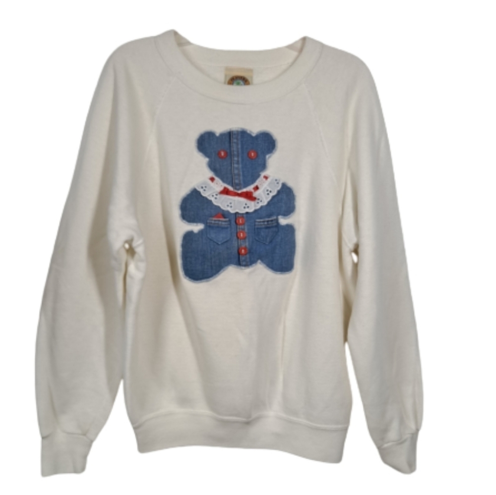 Players Club Vintage Made in USA long sleeve Crew neck Cream Color Sweat…